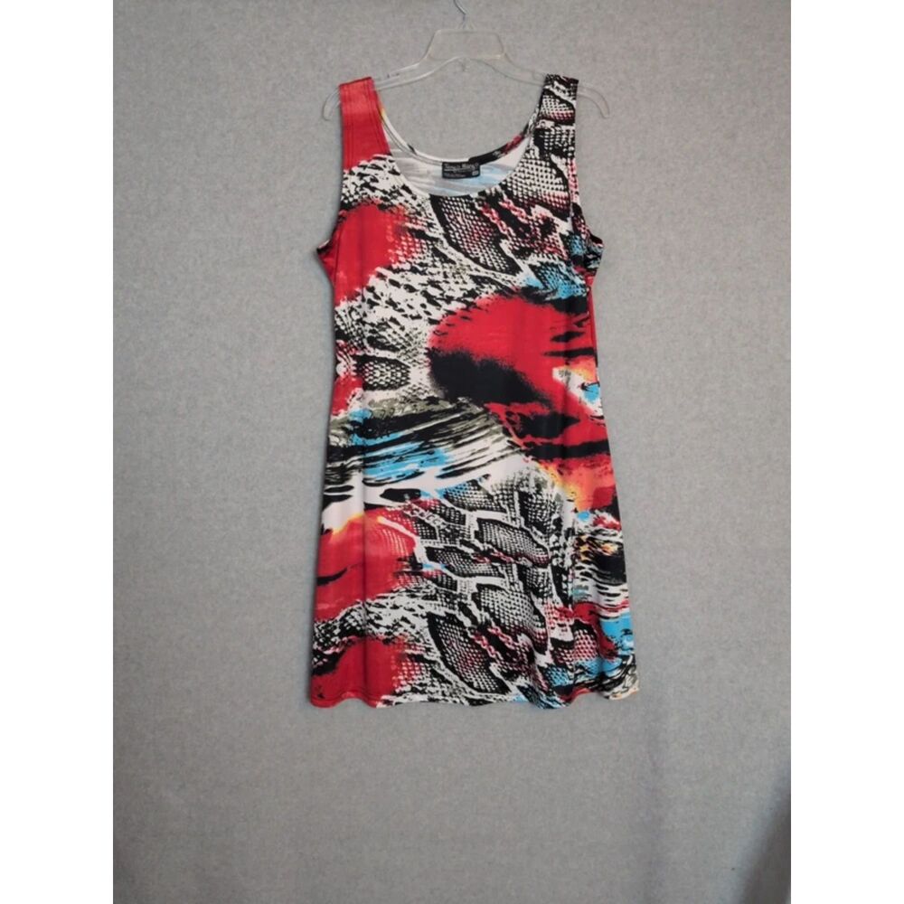 Tango Mango Multicolor Stretch Sleeveless Dress XXL